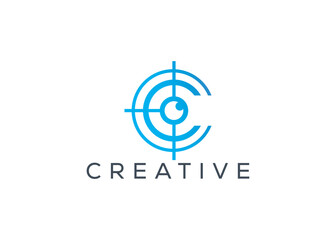 Minimal and professional gun shoot target logo design template