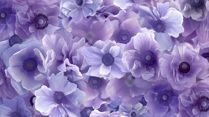 Trendy 2022 Color Very Peri Floral Background in Purple Shade