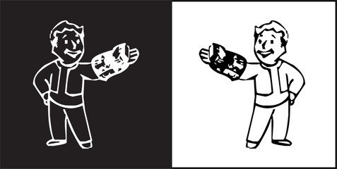  IIlustration Vector graphics of Pip Boy icon.