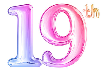 19th Anniversary Gradient Number 3D