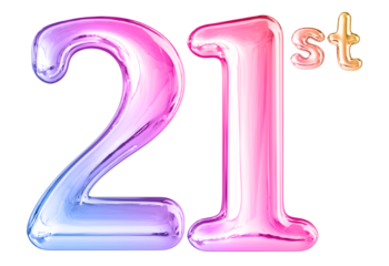 21st Anniversary Gradient Number 3D