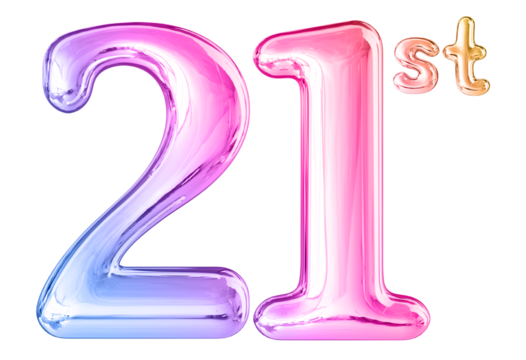 21st Anniversary Gradient Number 3D - Powered by Adobe