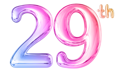29th Anniversary Gradient Number 3D