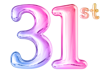 31st Anniversary Gradient Number 3D