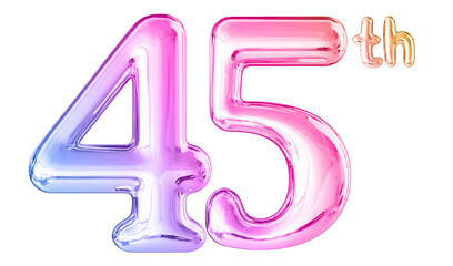 45th Anniversary Gradient Number 3D