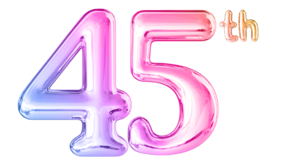 45th Anniversary Gradient Number 3D