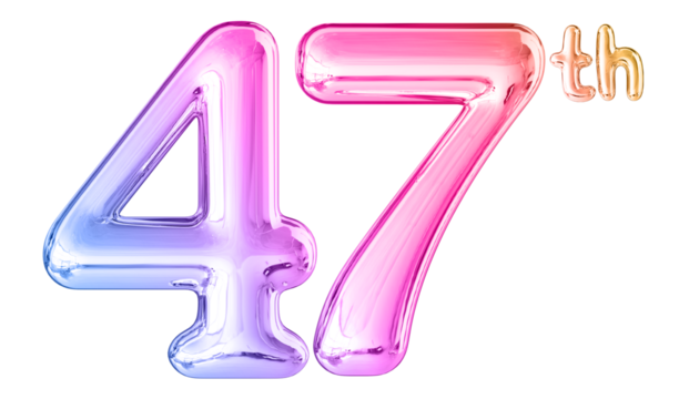 47th Anniversary Gradient Number 3D