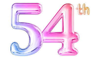 54th Anniversary Gradient Number 3D