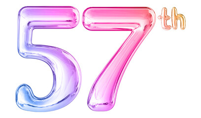 57th Anniversary Gradient Number 3D