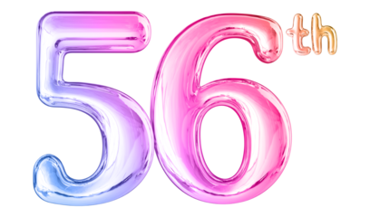 56th Anniversary Gradient Number 3D