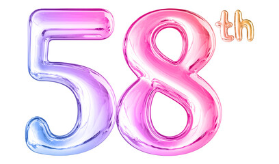 58th Anniversary Gradient Number 3D