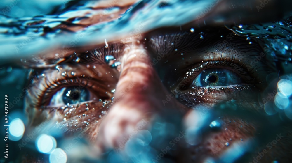 Poster an abstract view of water with blurred rippling effect, creating a visually appealing pattern and fo