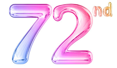 72nd Anniversary Gradient Number 3D