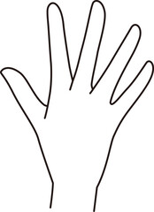 を表している手