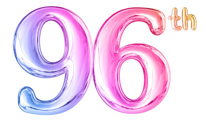 Obraz premium 96th Anniversary Gradient Number 3D