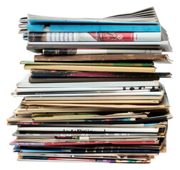 PNG Stack of magazines publication paper text.