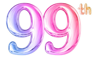 99th Anniversary Gradient Number 3D