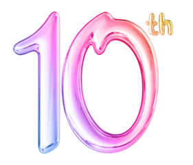 10th Anniversary Gradient Number 3D
