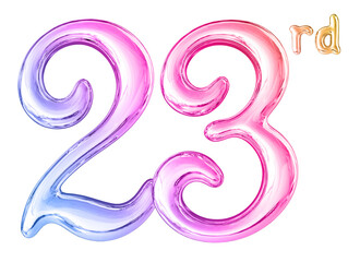 23rd Anniversary Gradient Number 3D