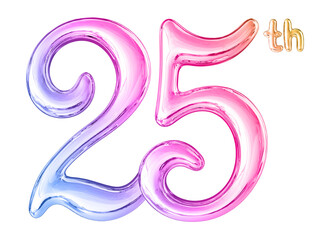 25th Anniversary Gradient Number 3D