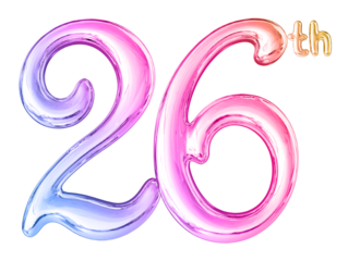 26th Anniversary Gradient Number 3D