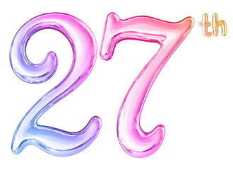 27th Anniversary Gradient Number 3D