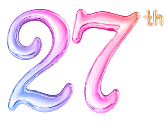 27th Anniversary Gradient Number 3D