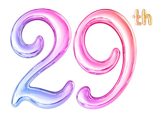 29th Anniversary Gradient Number 3D