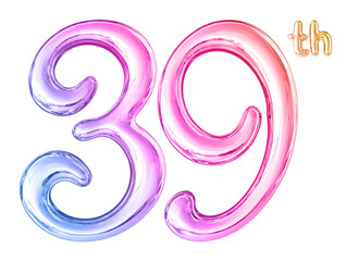 39th Anniversary Gradient Number 3D