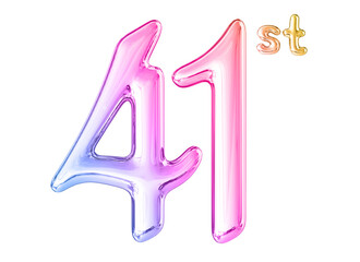 41st Anniversary Gradient Number 3D