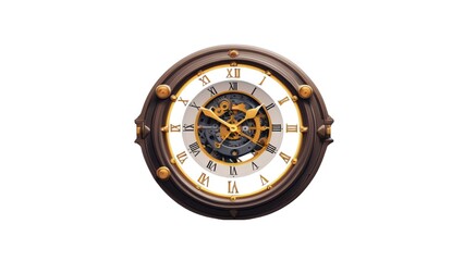 Alarm Clock and Hourglass Pictures on White Background, Capturing the Essence of Time