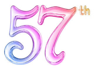 57th Anniversary Gradient Number 3D