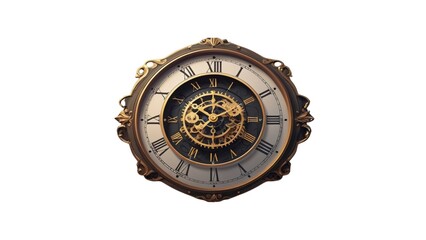 Alarm Clock and Hourglass Pictures on White Background, Capturing the Essence of Time