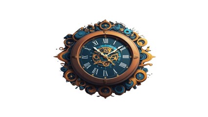 Alarm Clock and Hourglass Pictures on White Background, Capturing the Essence of Time