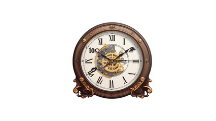 Alarm Clock and Hourglass Pictures on White Background, Capturing the Essence of Time