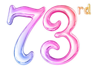 73rd Anniversary Gradient Number 3D