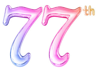 Obraz premium 77th Anniversary Gradient Number 3D
