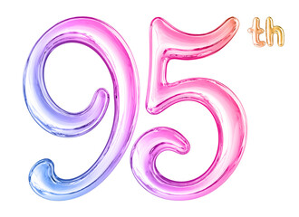 95th Anniversary Gradient Number 3D