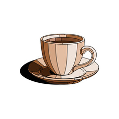 Cup of cappuccino. Vector color image.