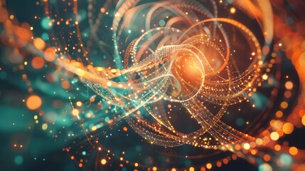 Obraz premium Abstract techno quantum entanglement concept