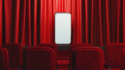 Fototapeta na wymiar Movie Premiere on a Smartphone