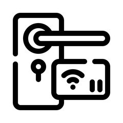 smart lock line icon