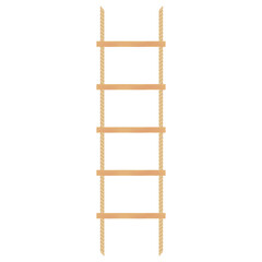 Realistic Rope ladder isolated on white background. Vector illustration