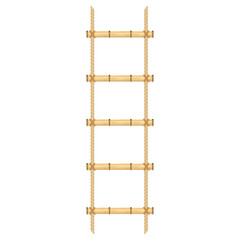 Realistic Rope ladder isolated on white background. Vector illustration