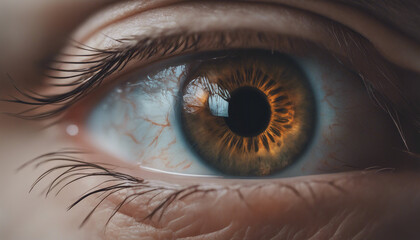 Naklejka premium a macro shot of the human eye