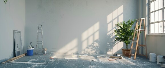 Painting the walls of our new apartment, infusing the space with creativity and a fresh start