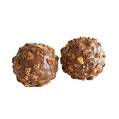 Two Golden Wrapped Chocolates on Transparent Background