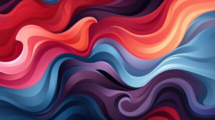 Colorful Fluid Design in Red and Dark Blue Tones