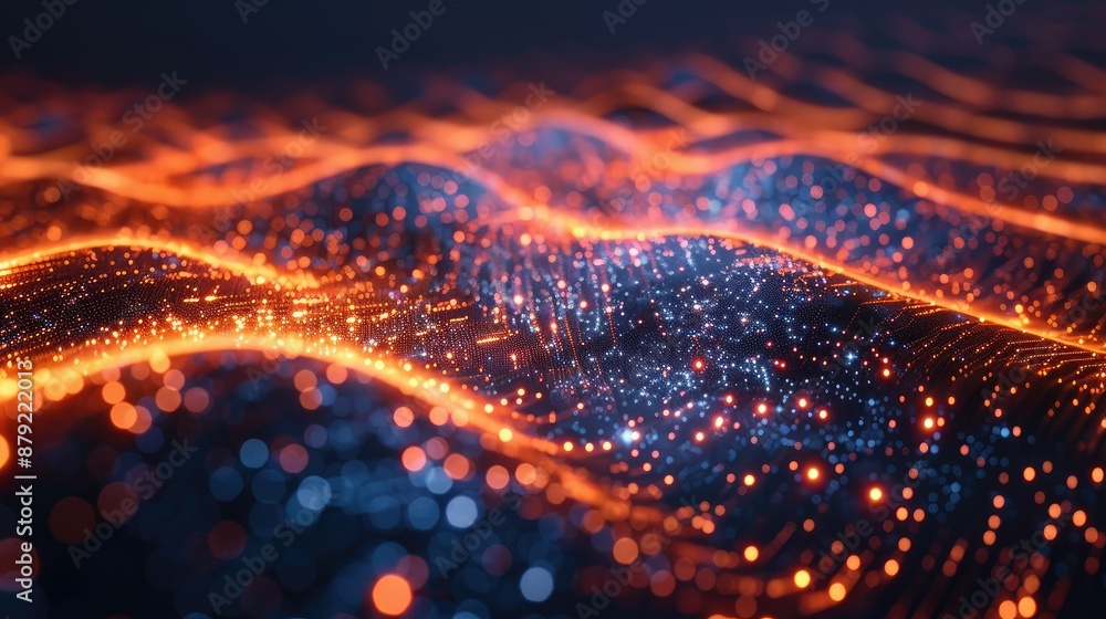 Poster abstract light flow representing technological evolution