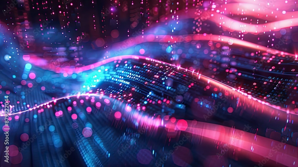 Poster abstract light flow representing technological evolution
